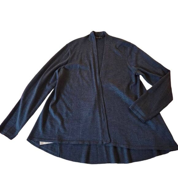 Eileen Fisher Womens Knitted With Matching Scarf Open Cardigan Blue Large - Picture 2 of 11
